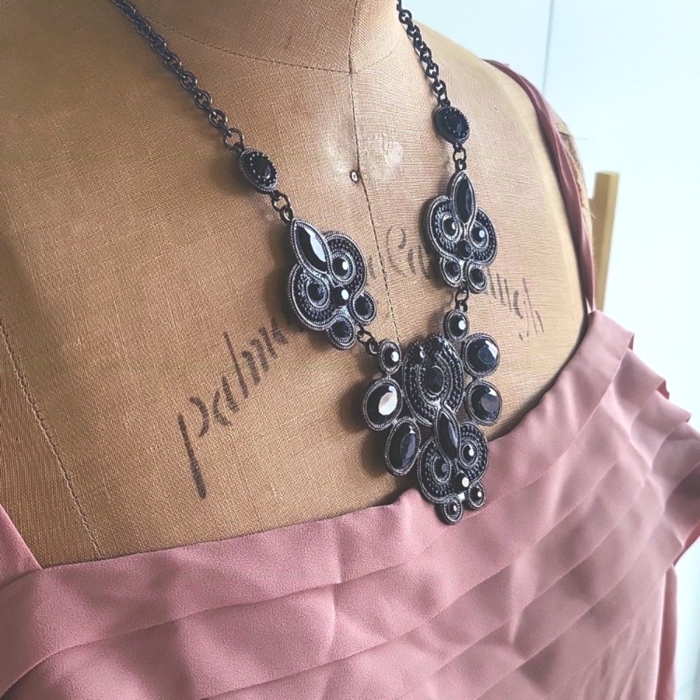 Beaded Black Necklace Versatile Elegant to Boho - Picture 3 of 7